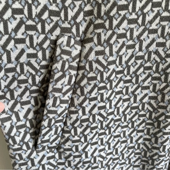 Tyler Boe Kim Cowl Dress Geometric Gray Pattern Size XL - Picture 5 of 12